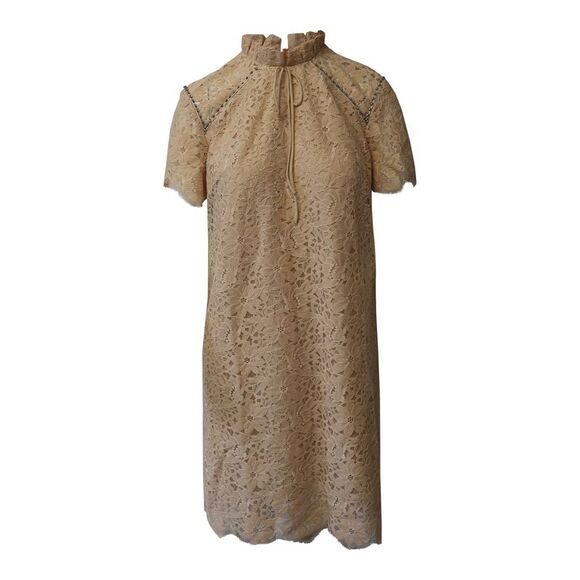 Sandro Antilope Lace Dress in Peach Polyamide